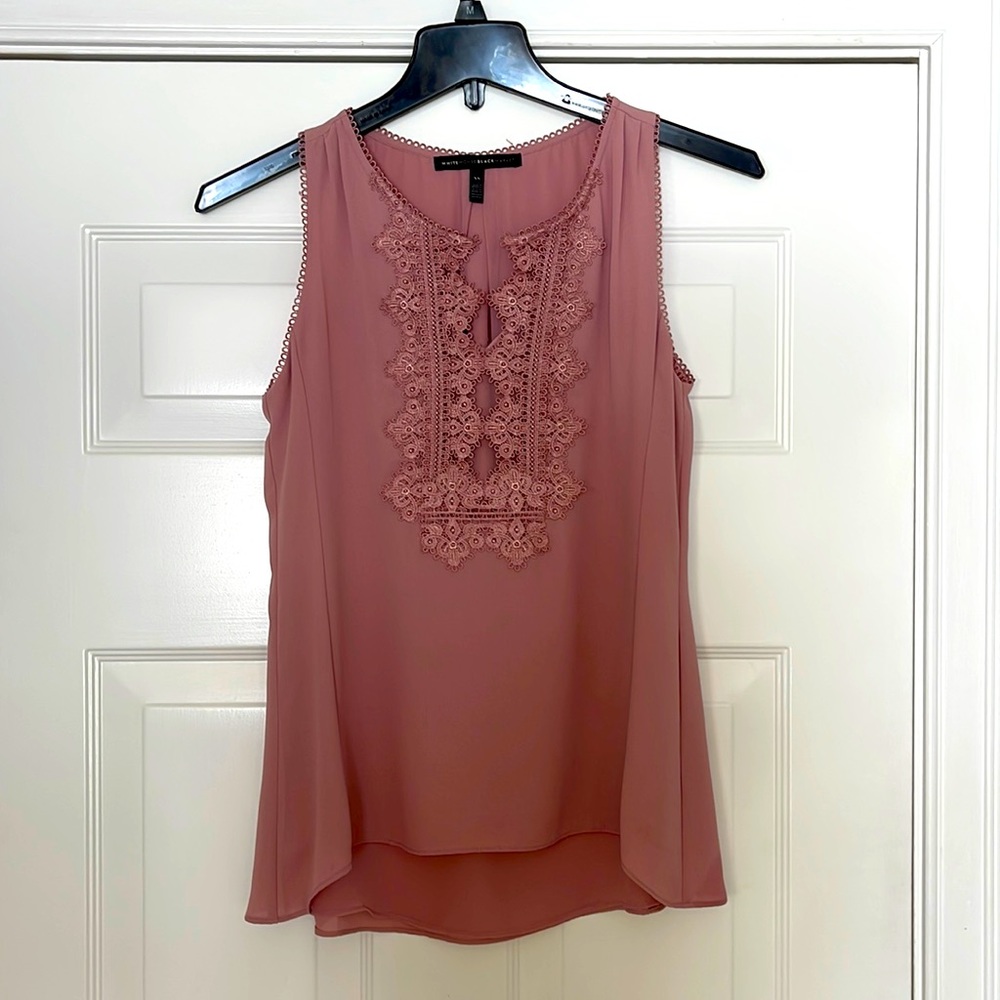 White House Black Market Ride Pink Dressy Tank